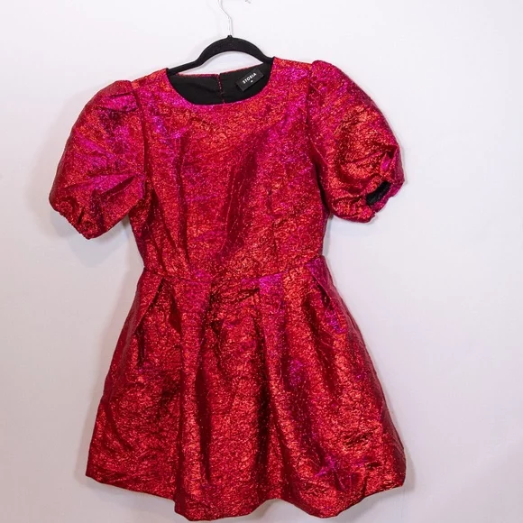 Storia | Dresses | Storia Hot Pink Metallic Glitter Sparkle Heart Back Cut  Out Mini Party Dress M | Poshmark